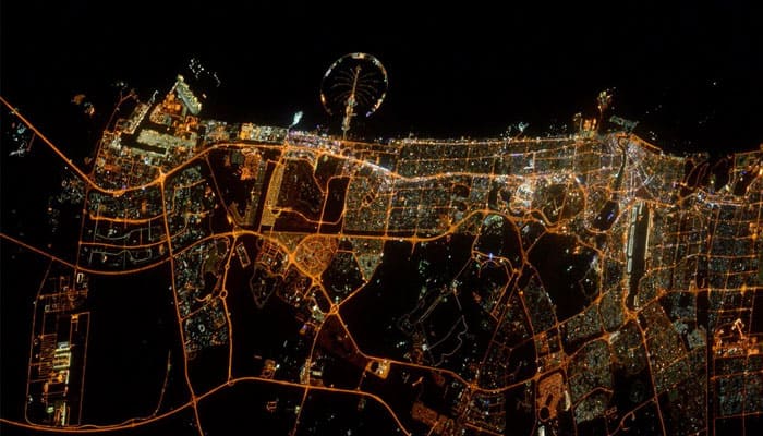 View from space: Dubai looks beautiful at night!