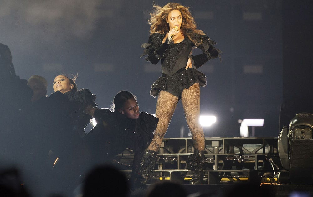 Beyonce performs during the Formation Tour at the Georgia Dome in Atlanta.