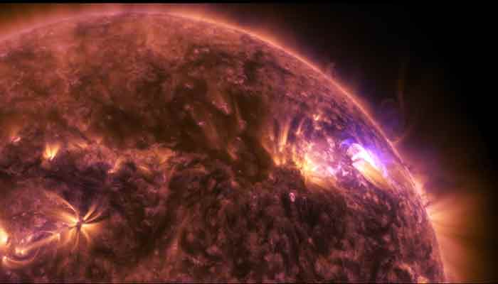 Dazzling video shows a massive 3-hour solar flare on the Sun