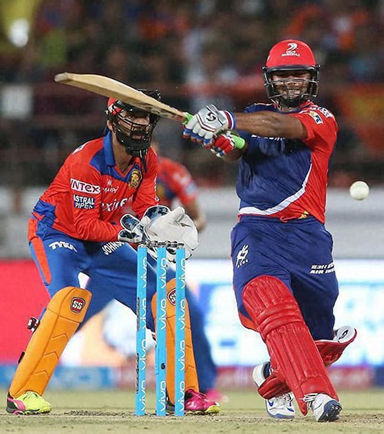 Rishabh Pant of Delhi Daredevils plays a shot during IPL 2016 match against Gujarat Lions.