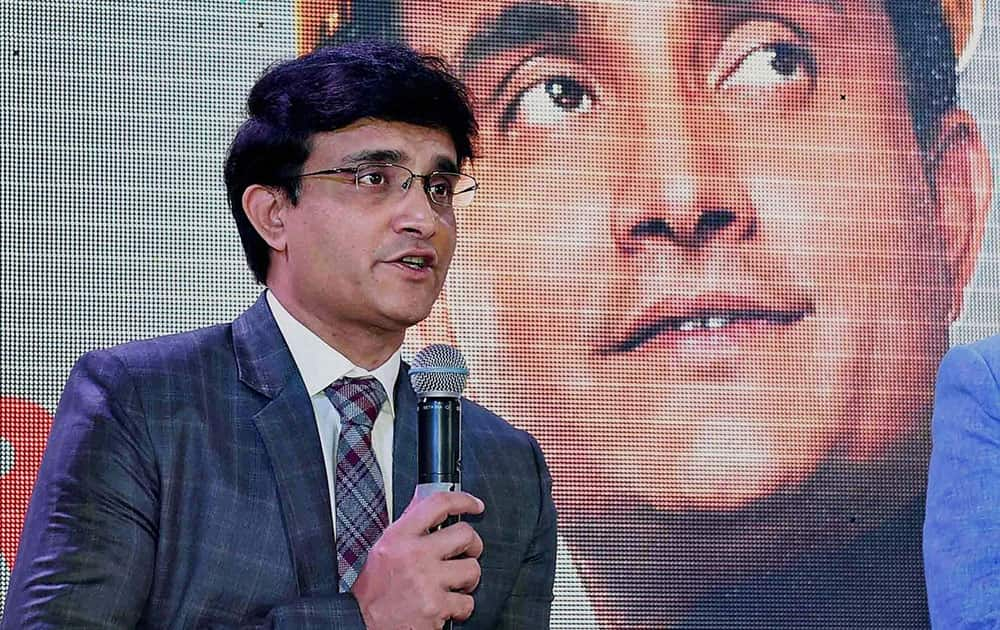 Former cricketer Sourav Ganguly speaks after being announced as the new Brand Ambassador for Burnpur Cement in Kolkata.