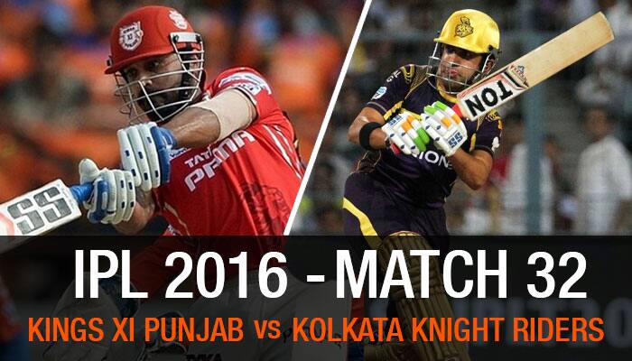 Indian Premier League 2016, Match 32: Kolkata Knight Riders vs Kings XI Punjab — As it happened...