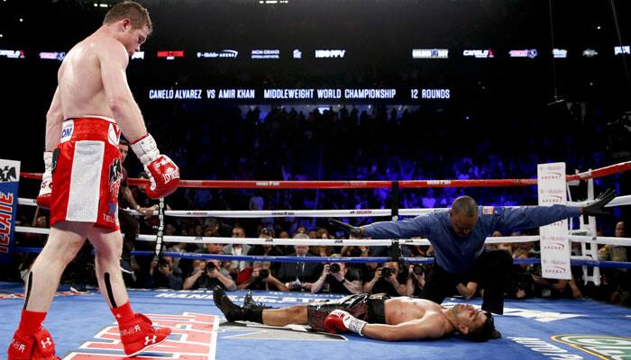 WATCH: BRUTAL! Amir Khan knocked out by Canelo Alvarez in sixth round