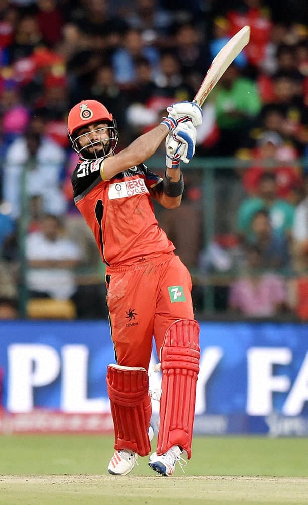 Royal Challengers Bangalores Virat Kohli plays a shot during the IPL T20 match against Rising Pune Supergiants in Bengaluru.