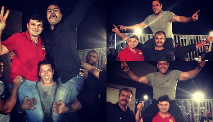 Salman Khan flaunts killer wrestling &#039;dav&#039; and lifts at &#039;Sultan&#039; wrap party – View Pics 