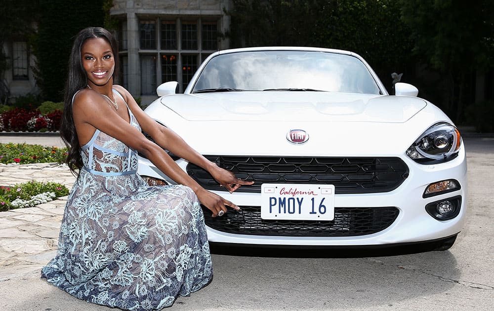 Eugena Washington, Playmate of the Year, at Playboy's 2016 Playmate of the Year Announcement held at the Playboy Mansion in Los Angeles.