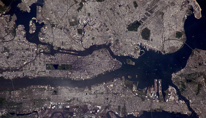 View from space: Little town of New York!