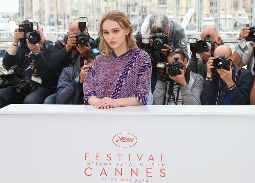 Actress Lily-Rose Depp poses for photographers during a photo call for the film La Dansuese (The Dancer) at the 69th international film festival, Cannes, southern France.