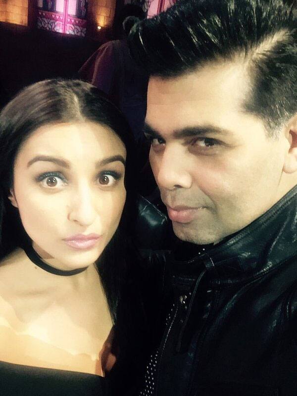 Look we have on set at #IGT today!! The super slim and energized @ParineetiChopra !! Super times on set!- twitter@karanjohar