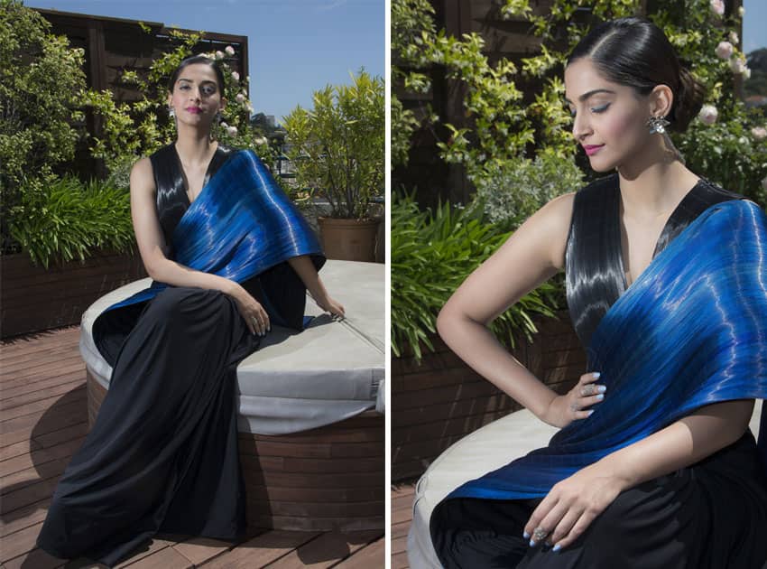 Actress Sonam Kapoor poses for a portrait photograph at the 69th international film festival, Cannes, southern France.