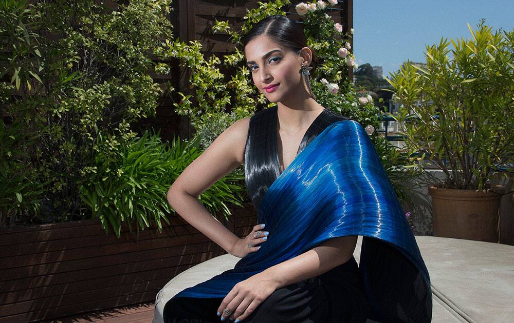 Actress Sonam Kapoor poses for a portrait photograph at the 69th international film festival, Cannes.