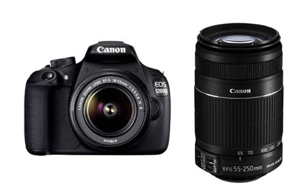 Canon EOS 1200D priced at Rs 26,900 (Flipkart). It comes with a 3.0 inch LCD display,supports 4272 x 2848 pixel images, linear PCM audio formats, MPEG 4 compression,Battery-500 shots.