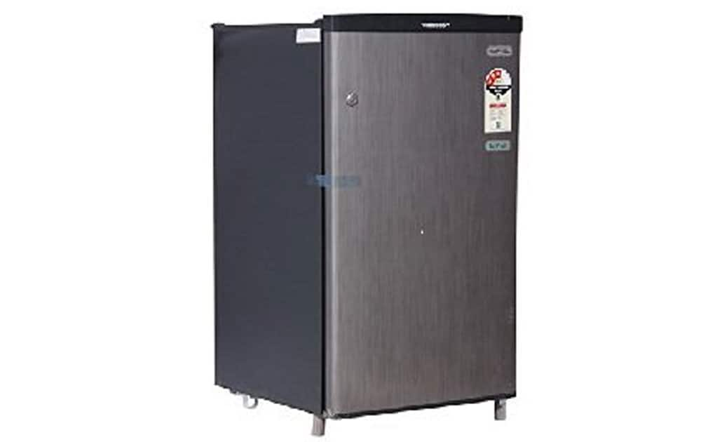 Videocon VC090PSH FDW Single Door 80 Litres priced at Rs 7,699 (Amazon). It comes with 80 Litres capacity,Door Lock,Direct cool technology.
