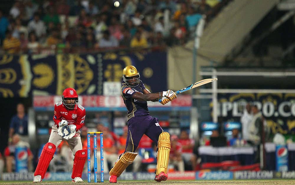 West Indian professional Andre Russell also needed 19 balls to reach the fifty run mark against the Kings XI Punjab for the Kolkata Knight Riders at the Eden Gargens in Kolkata.