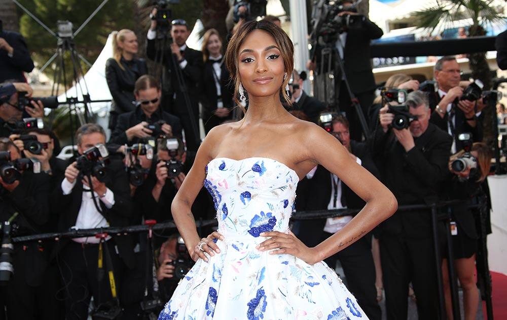 Model Jourdan Dunn pose for photographers upon arrival at the screening of the film La Fille Inconnue (The Unkown Girl) at the 69th international film festival, Cannes, southern France.