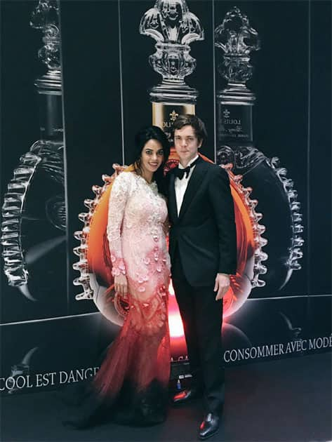 Met Florian Dubreuil, the charming brand ambassador of #LOUISXIIICognac #Cannes2016- twitter@mallikasherawat
