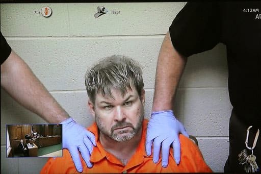 Jason Dalton, accused of shooting eight people, of which six died, in three locations in the Kalamazoo area on Feb. 20, appears via video from the Kalamazoo County Jail in court in Kalamazoo, Mich.
