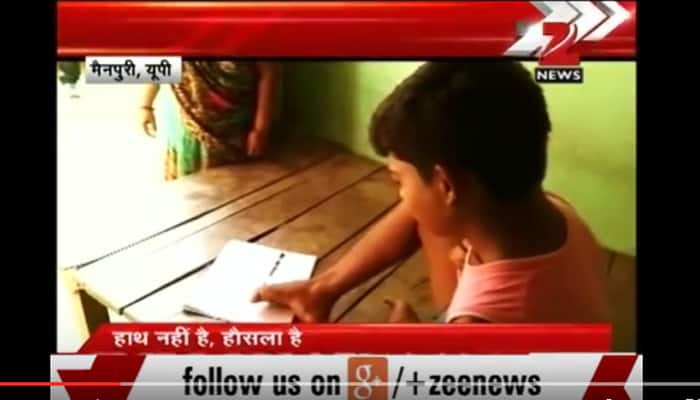 SALUTE! This boy from UP&#039;s Mainpuri has no arms but secured 71.8% in 10th board exams - WATCH interview
