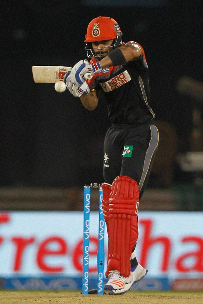 Royal Challengers Bangalore captain Virat Kohli bats during an IPL 2016 match against Delhi Daredevils in Raipur, Chhattisgarh.