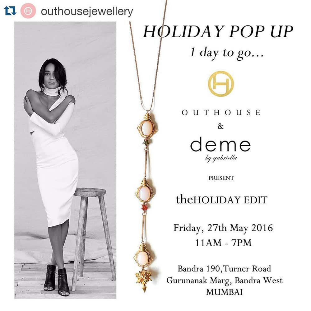 Pernia Qureshi ‏@PerniaQureshi  :- #Repost @_outhouse with repostapp. .・・Only 1 day to go for our 