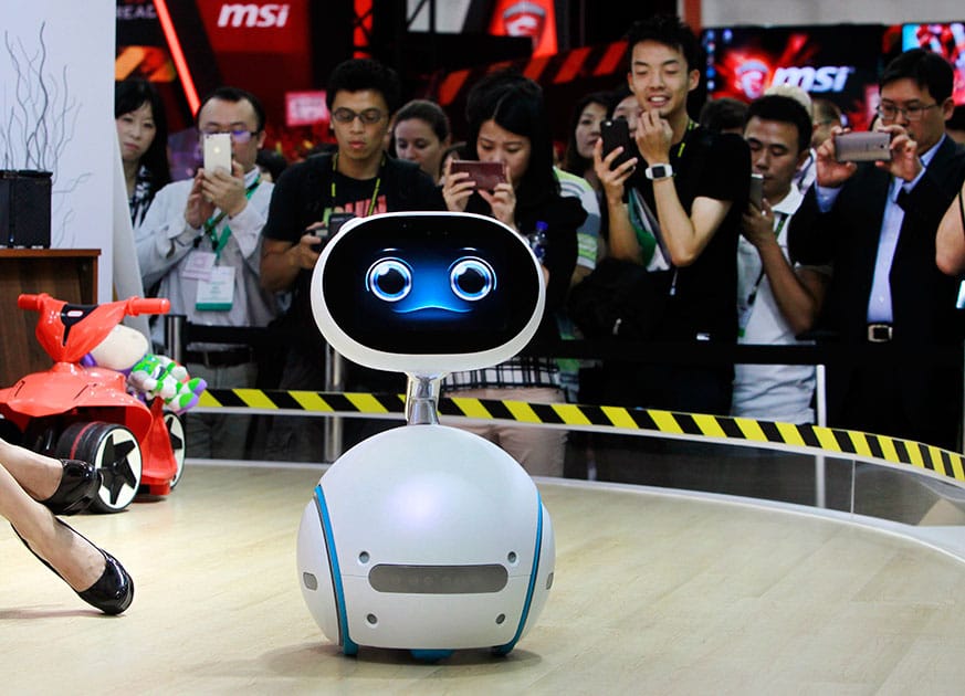 Zenbo robot from Asus performs for visitors during the Computex Taipei exhibition at the world trade center in Taipei, Taiwan.