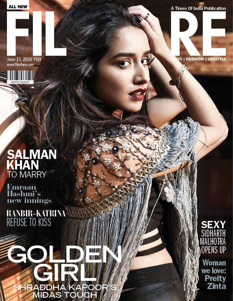 Filmfare ‏@filmfare  :- Girl with the Midas touch! Presenting box-office darling, @ShraddhaKapoor on our new cover -twitter