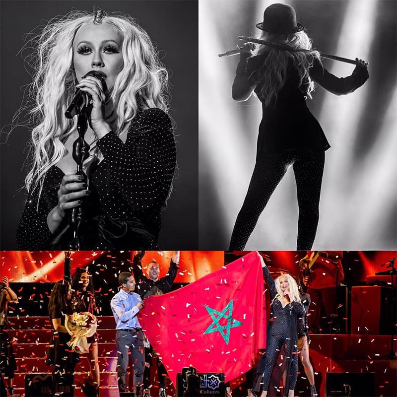 Christina Aguilera ‏@xtina  :- Thank you to my amazing fans at the Mawazine Festival. Morocco, you are beautiful! Photo:… -instagram