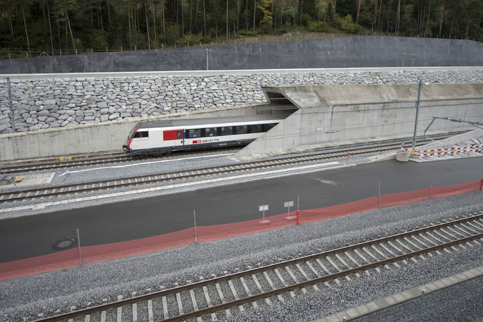 After 17 years of construction work, the Gotthard Base Tunnel opened for the first time extending 57 km in length in Switzerland.