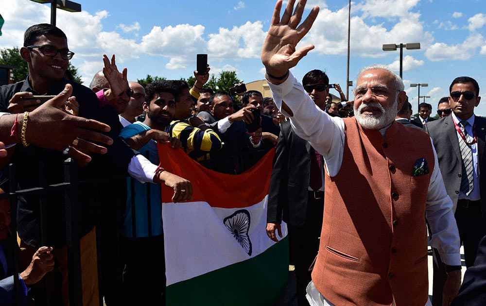 Prime Minister Narendra Modi at Joint Base Andrews (JBA), in Washington D.C.