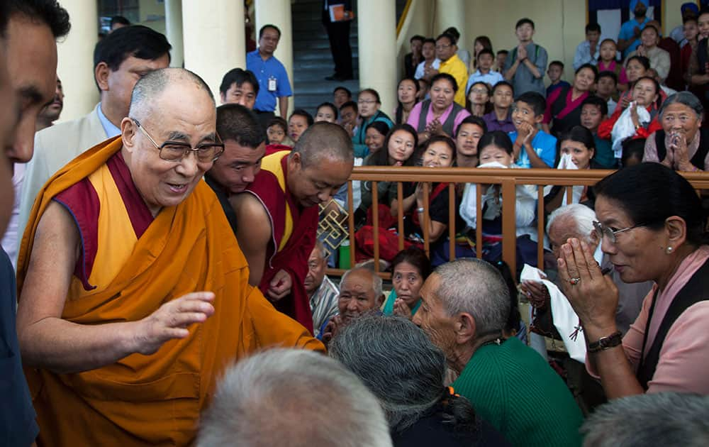 Tibetan spiritual leader, the Dalai Lama, in Dharmsala