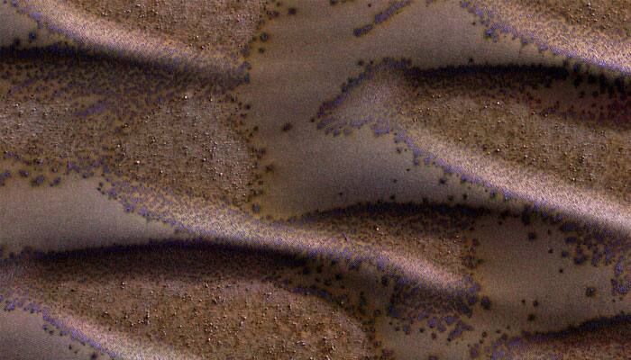 Check out: Beautiful view of frosted sand dunes on Mars