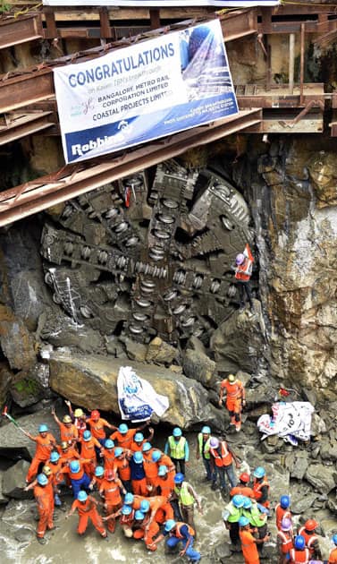 Tunnel Boring Machine broke through at Kempegowda Station