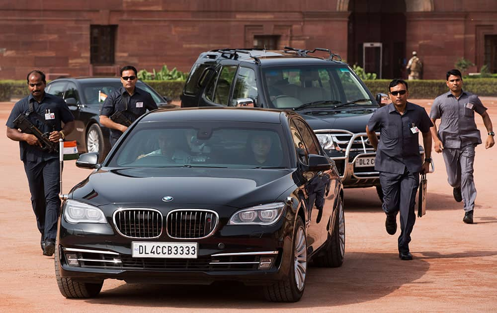 Prime Minister Narendra Modi at Rashtrapati Bhavan in New Delhi