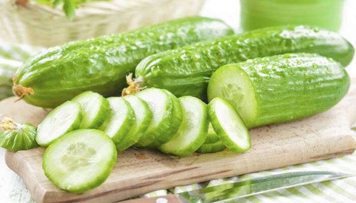 One should eat cucumber and even drink a glass of its juice daily as it helps to re-hydrates the body by eliminating the toxins as it contains high water content in it.
