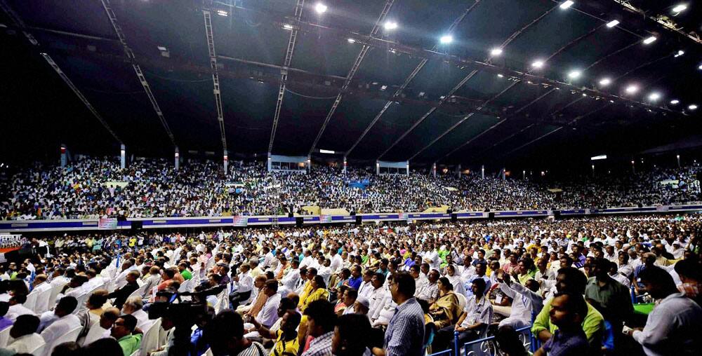 TMC workers attending TMC Workers Political Workshop in Kolkata.