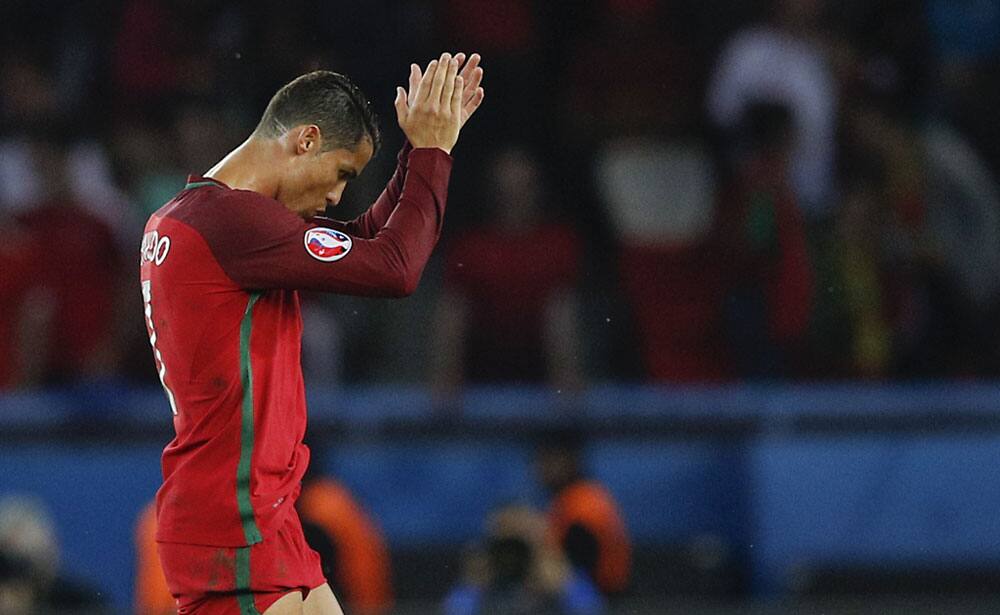 Cristiano Ronaldo walks off the pitch