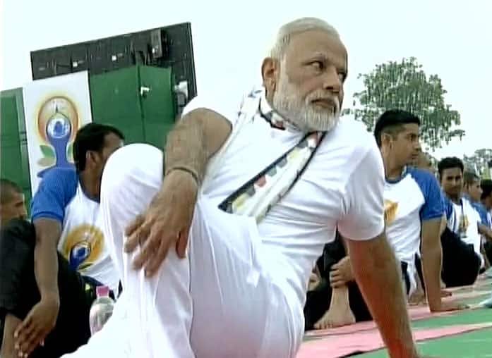PM Narendra Modi doing Yoga in Chandigarh