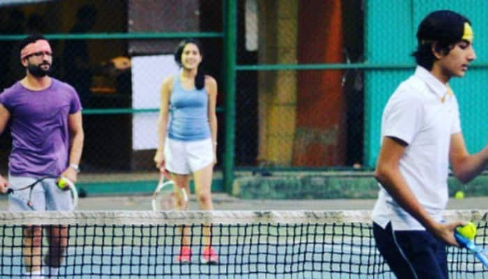 Saif Ali Khan&#039;s game on with daughter Sara and son Ibrahim! See pics