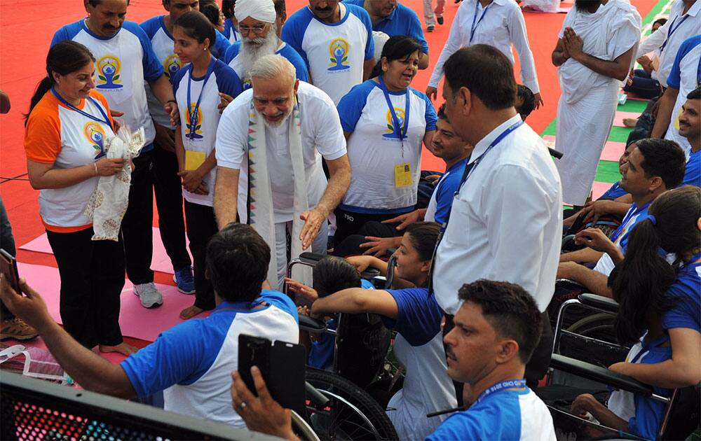 PM Narendra Modi doing Yoga in Chandigarh