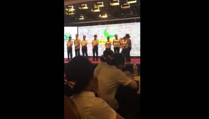 Viral Video: Oouch! Chinese bank employees publicly spanked for poor performance 