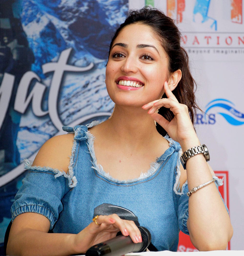 Yami Gautam at a promotional event of her upcoming film Junooniyat in Gurgaon