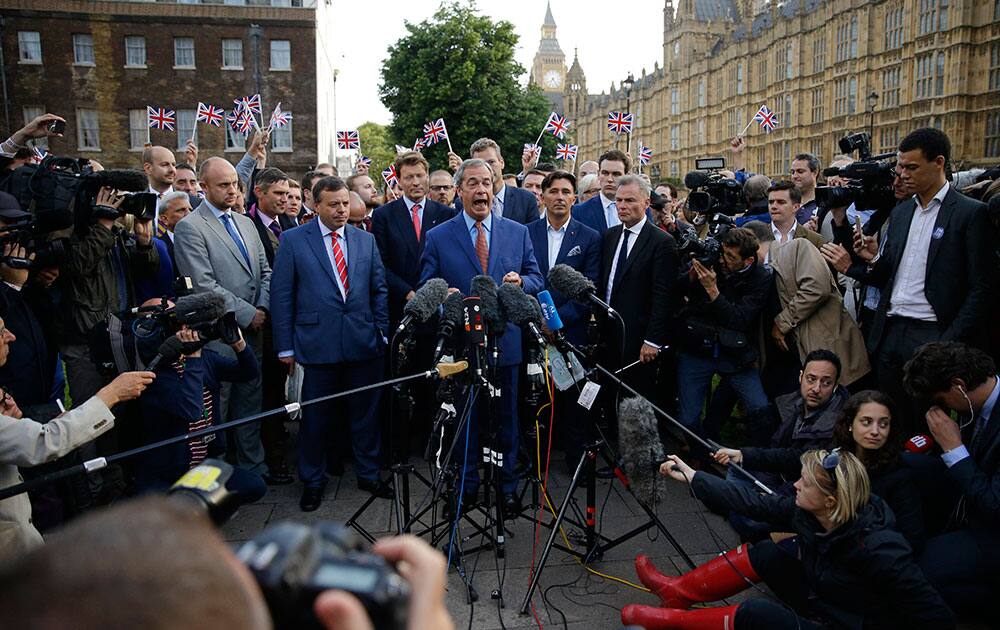 Nigel Farage, the leader of the UK Independence Party speaks