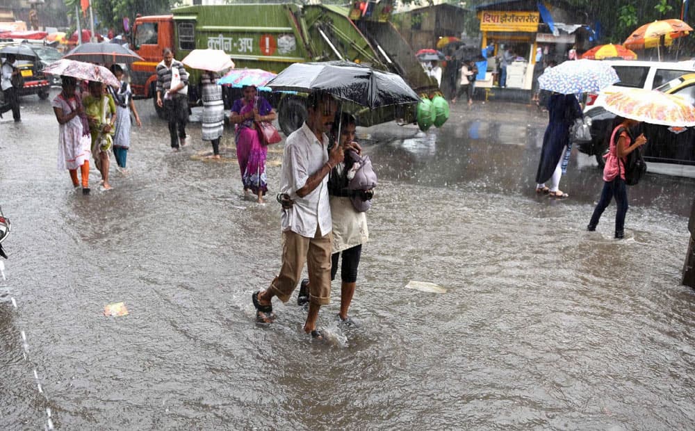 Heavy rains in Mumbai.