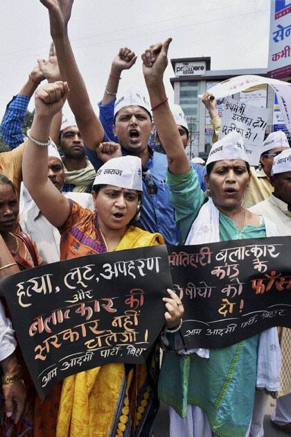 AAP activists protest against gang-rape