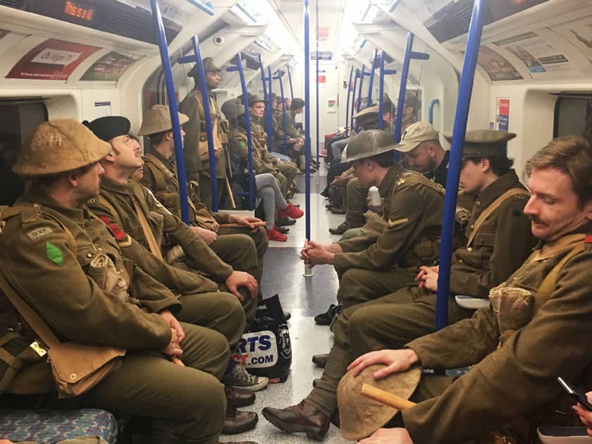 Men dressed as First World War soldiers