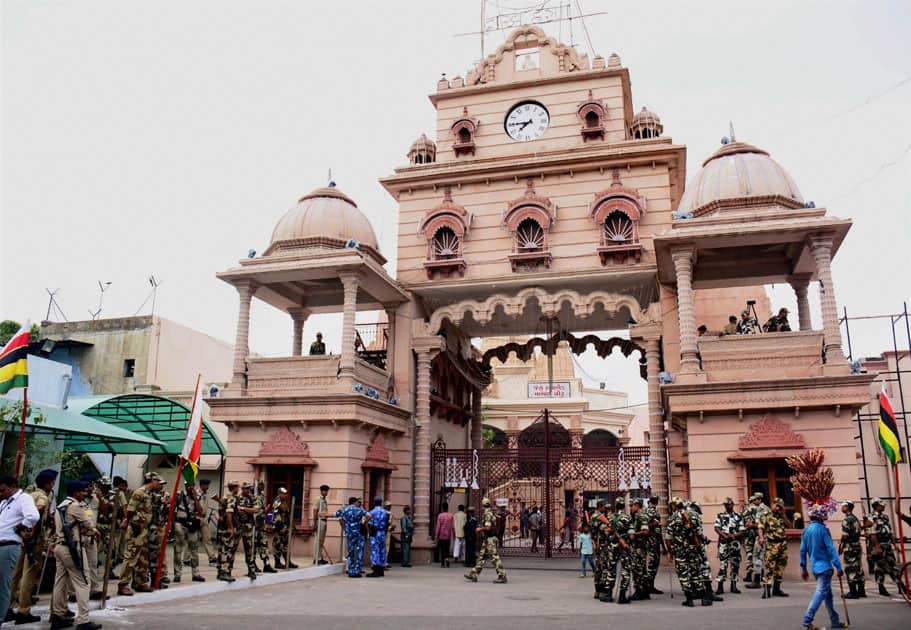 CRPF and other security men stand guard at Lord Jagannath Temple