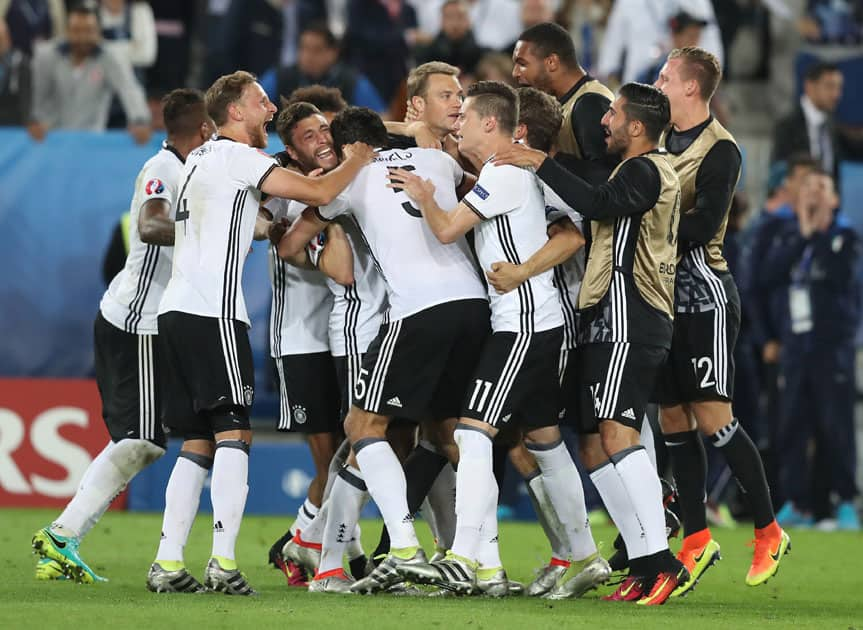 Germany players celebrate after winning