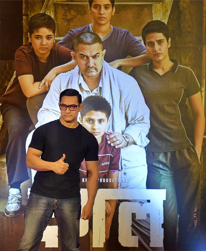 Aamir at poster launch of his film