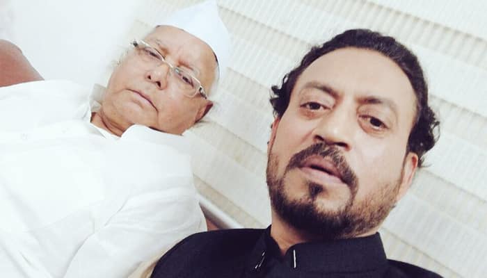 &#039;Madaari&#039; promotions: Irrfan Khan interviews Lalu Prasad Yadav, clicks &#039;Bawaal selfie&#039;- See pics