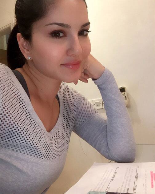 Finished my Hindi assignment.read my lines- Sunny Leone